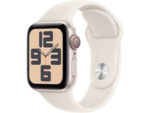 Apple Watch SE (2024) GPS + Cellular 40 mm Caja de aluminio Blanco estrella Vidrio delantero Ion-X Correa deportiva Blanco estrella Talla S/M. Opiniones ¿Vale la pena en julio de 2026?.