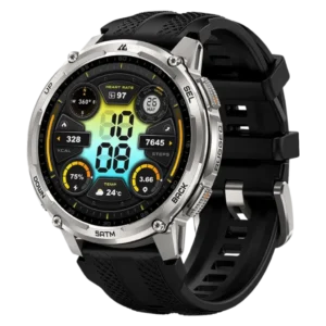 Opiniones ❤️2026❤️ Kospet Tank T4C Plata con correa negra Pantalla AMOLED 1,5 Pulgadas Resistencia de 5 ATM Reloj Inteligente