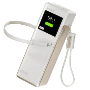 Opiniones ❤️2026❤️ Powerbank SHARGE HyperTower X6 170W 25000mAh PD 3.1 Cables Integrados Blanco Cargador Portátil de Alta Gama