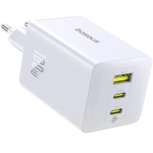 Opiniones ❤️2026❤️ Baseus EnerFill FE11 100W GaN 6 2xUSB-C + USB-A Blanco Cargador de pared rápido
