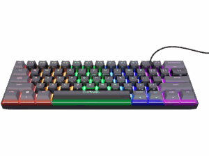 Trust GXT 867 Acira 60% más compacto Con cable 61 teclas Iluminación RGB Negro. Opiniones ¿Vale la pena en julio de 2026?.