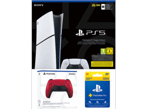 Sony PlayStation 5 Slim Digital Edition 1 TB SSD 4K 2 mandos (Blanco + Volcanic Red) Chasis D Blanco + Tarjeta PS Plus 25€. Opiniones ¿Vale la pena en julio de 2026?.