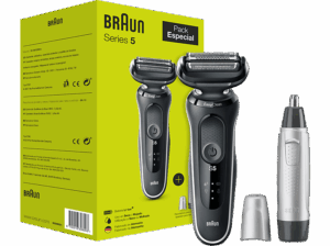 Braun Series 5 + Recortadora Nariz y Orejas Carga rápida 3 elementos de corte Pila AAA. Opiniones ¿Vale la pena en julio de 2026?.