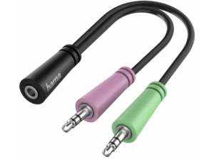 Hama 00200351 De Jack 3.5 mm 4-pin a 2x Jack de 3.5 mm 3-pin Negro