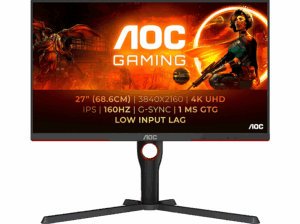 AOC U27G3X/BK 27″ UHD 4K 1 ms 160 Hz HDMI DisplayPorts Altura Ajustable G-SYNC Compatible + Adaptive Sync Negro Rojo. Opiniones ¿Vale la pena en julio de 2026?.