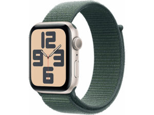 Opiniones ❤️2026❤️ Apple Watch SE (2024) GPS 44 mm Caja de aluminio Blanco estrella Vidrio delantero Ion-X Correa Loop deportiva Verde lago