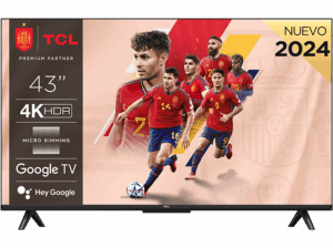 TCL 43P655 UHD 4K Quad Core Smart TV Google TV HDR Brushed titanium metal front. Opiniones ¿Vale la pena en julio de 2026?.