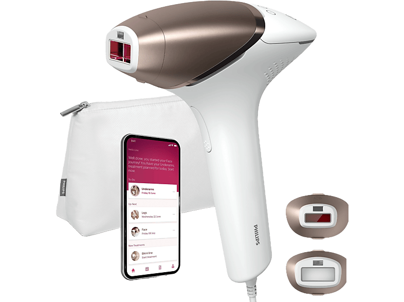 Philips Lumea S8000 BRI945/00 Luz pulsada 12 meses sin vello 2 cabezales cara y cuerpo 450.000 pulsos Sensor piel SmarSkin