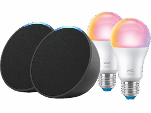 Amazon Echo Pop + Bombilla Wiz Pack 2 Echo Pop + 2 Bombillas WiZ Bluetooth con Alexa de Sonido Potente y Compacto Negro. Opiniones ¿Vale la pena en julio de 2026?.