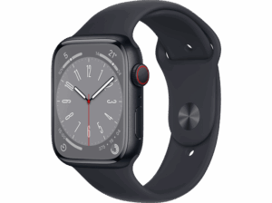 Apple Watch S8 (2022) GPS+CELL 45 mm  Caja de aluminio Vidrio delantero Ion-X Correa deportiva medianoche