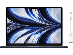 APPLE MacBook Air (2022) 13,6 Retina Chip M2 de Apple GPU 8 Núcleos 8 GB 256 GB SSD macOS Negro + Apple Adaptador USB-C a USB
