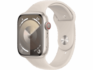 Apple Watch Series 9 (2023) GPS+CELL 45 mm Gesto de doble toque Caja de aluminio blanco estrella Correa deportiva blanco estrella Talla S/M. Opiniones ¿Vale la pena en julio de 2026?.