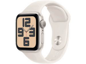 Apple Watch SE (2024) GPS 40 mm Caja de aluminio Blanco estrella Vidrio delantero Ion-X Correa deportiva Blanco estrella Talla M/L. Opiniones ¿Vale la pena en julio de 2026?.