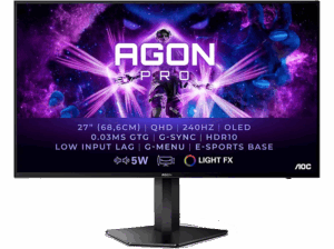 AOC AG276QZD 26.5 » QHD 0.03 ms 240 Hz OLED G-Sync Compatible HDR 10  Negro. Opiniones ¿Vale la pena en julio de 2026?.