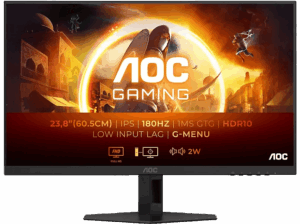 AOC 24G4XE 24″ Full-HD 1 ms GtG 0.5 ms MPRT 180 Hz HDR 10 Fast IPS G-SYNC Compatible + Adaptive Sync Altavoces Negro. Opiniones ¿Vale la pena en julio de 2026?.
