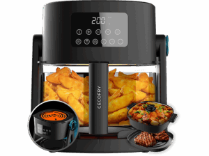 Cecotec Cecofry Flip&Grill 4500 3 en 1 1500 W 4.5 L Reversible Cubeta de cristal Pack de accesorios Temporizador Black. Opiniones ¿Vale la pena en julio de 2026?.