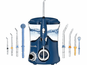 Opiniones en julio de 2026 Aquapik PRO X 30-130 PSI Pulsaciones de agua: 1250 – 1700 10 Niveles 8 Boquillas Estuche de viaje Azul