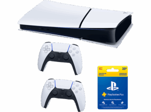 Sony PlayStation 5 Slim Digital Edition 1 TB SSD 4K 2 mandos (Blancos) Chasis D Blanco + Tarjeta PS Plus 25€. Opiniones ¿Vale la pena en julio de 2026?.