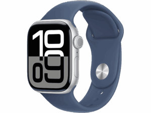 Apple Watch Series 10 (2024) GPS 42 mm Gesto de doble toque Caja de aluminio plata Correa deportiva Azul denim Talla S/M. Opiniones ¿Vale la pena en julio de 2026?.