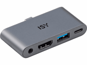 Isy IAD 1019-1 4-in-1 USB-C 480 Mbit/s USB-A HDMI 2.0 3.5 mm AudioPort 1x USB-C Gris Aluminio. Opiniones ¿Vale la pena en julio de 2026?.