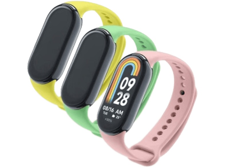 CellularLine KITBAND2MISMART8 Kit 3 correas Para Xiaomi Mi Smart Band 8 Silicona Amarillo / Verde / Rosa