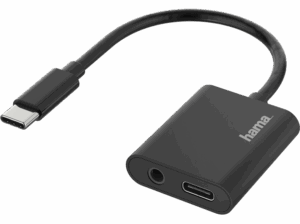 Hama 00200319 De conector USB-C a enchufe Jack 3.5 mm / USB-C Negro